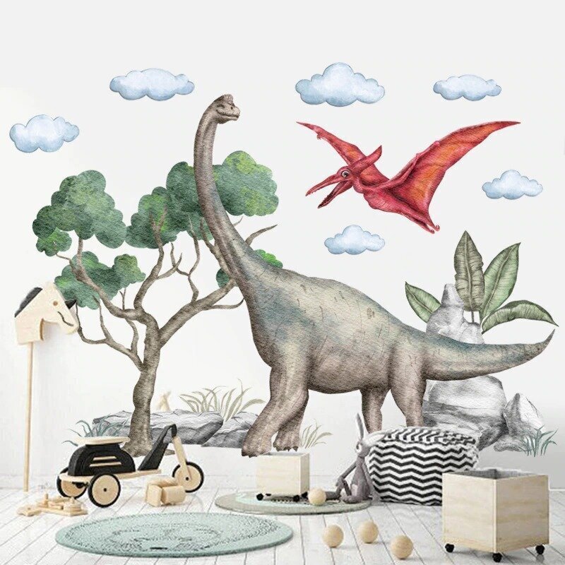 Sienas uzlīme bērniem - Dinozaurs цена и информация | Dekoratīvās uzlīmes | 220.lv