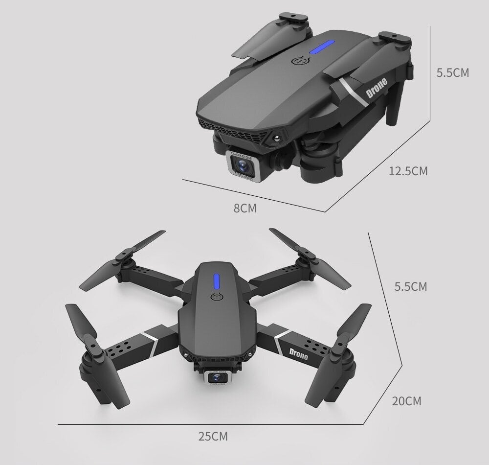 Drons PRO ar divām kamerām un trim baterijām, WIFI 250m 1800 mAh цена и информация | Droni | 220.lv