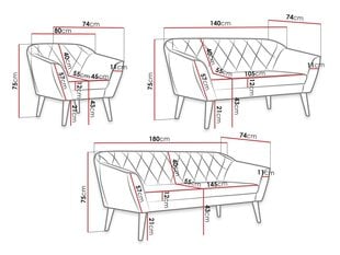 Комплект мягкой мебели JIMENA 3+2+1-Manila 35 цена и информация | Комплекты мягкой мебели | 220.lv