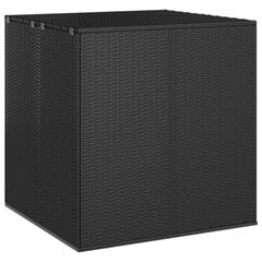 vidaXL dārza spilvenu kaste, 100x97,5x104 cm, melna PE rotangpalma cena un informācija | Komposta kastes un āra konteineri | 220.lv