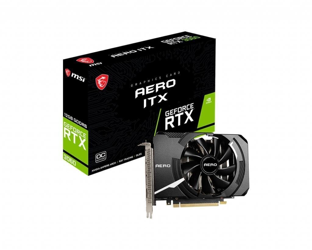 MSI GeForce RTX 3060 Aero ITX 12G OC cena un informācija | Videokartes (GPU) | 220.lv