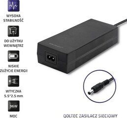 Qoltec 24V, 4A, 96W цена и информация | Зарядные устройства для ноутбуков | 220.lv