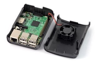 Корпус для Raspberry Pi Model 3B+/3B/2B - черный с вентилятором цена и информация | Электроника с открытым кодом | 220.lv