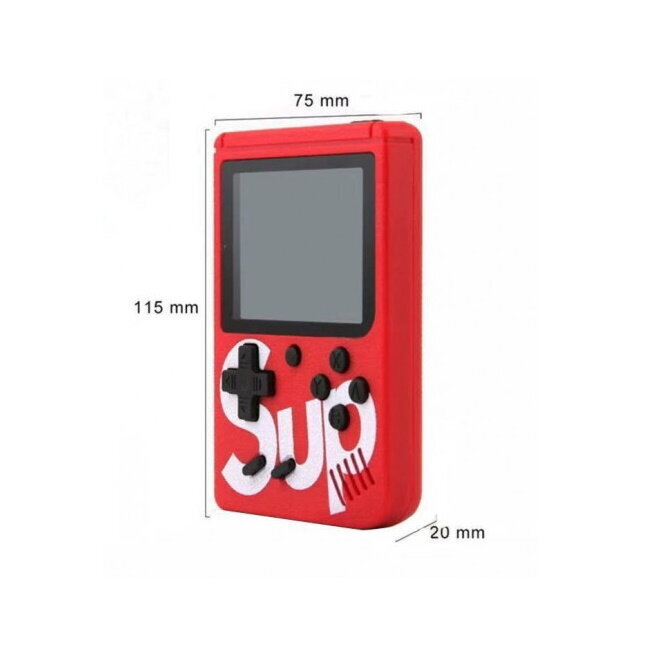 Riff Retro mini Sup Spēļu konsole (3 "LCD) ar 400 spēlēm + vadiem priekš TV un uzlādēšanai Sarkana цена и информация | Spēļu konsoles | 220.lv