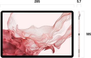 Samsung Galaxy Tab S8 256GB, Wi-Fi, Pink цена и информация | Планшеты | 220.lv