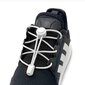 Elastīgas apaļas kurpju šņores 3 mm 100 cm ar fiksatoriem un uzgaļiem, melnas ar baltu цена и информация | Līdzekļi apģērbu un apavu kopšanai | 220.lv