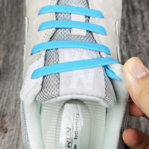 Silikona elastīgas kurpju šņores 14 gab., neona zilas цена и информация | Līdzekļi apģērbu un apavu kopšanai | 220.lv