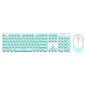 T-Wolf TF770 Retro Punk PC 2.4Ghz Bezvadu klaviatūra (EN) Klusas pogas + Pele - komplekts, zila & balta cena un informācija | Klaviatūras | 220.lv