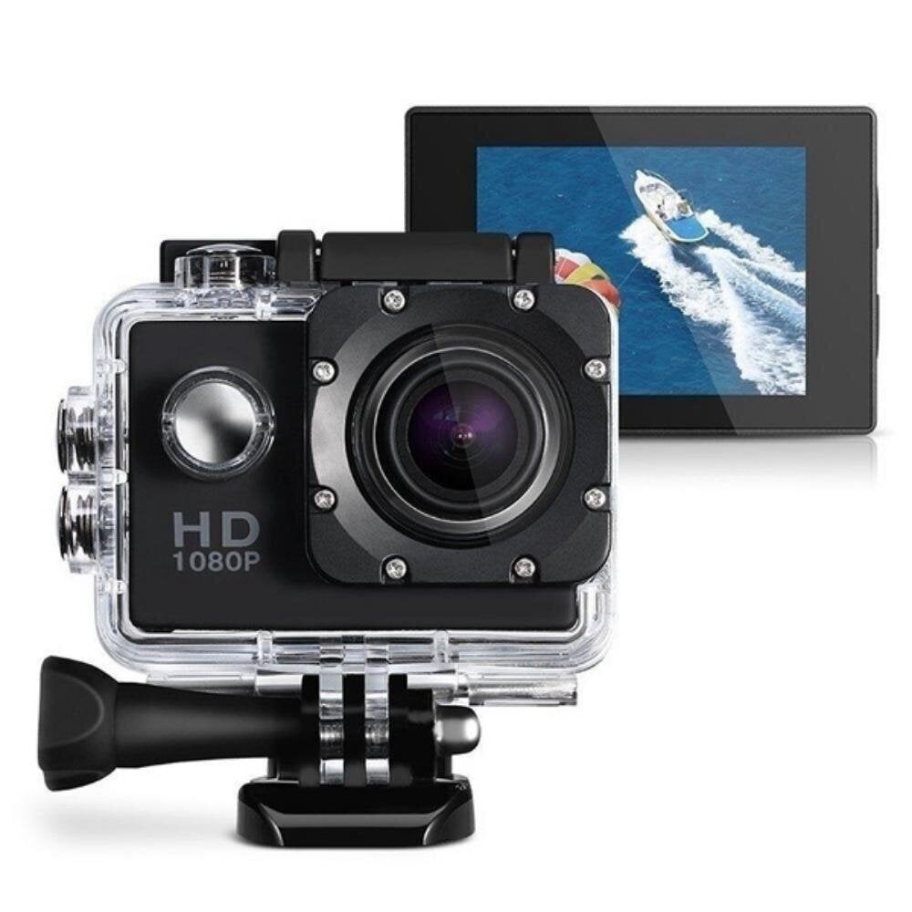 Sporta kamera ar ūdensnecaurlaidīgu aizsargapvalku, Sudrabainā krāsā cena un informācija | Sporta kameras | 220.lv