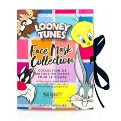 Mad Beauty Looney Tunes Pēc Vasaras saules & baseina Bērnu mitrinoša joku sejas maska (4 gab. varoņi x 25 ml) cena un informācija | Bērnu kosmētika, līdzekļi jaunajām māmiņām | 220.lv