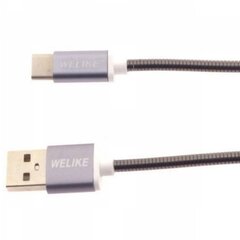 USB kabelis ar USB Type-C savienotāju, melns cena un informācija | Savienotājkabeļi | 220.lv