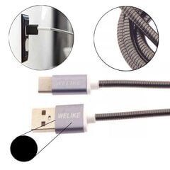 USB kabelis ar USB Type-C savienotāju, melns цена и информация | Кабели для телефонов | 220.lv