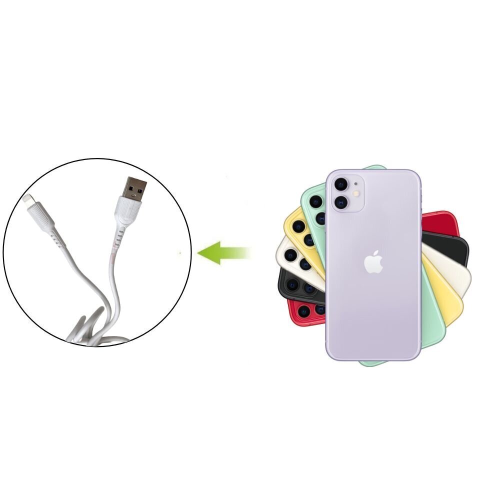 USB kabelis ar Lightning savienotāju, pārklāts ar mākslīgo ādu цена и информация | Savienotājkabeļi | 220.lv