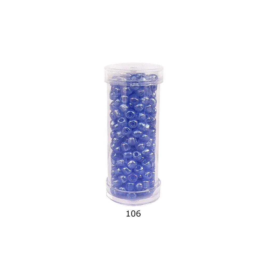 Stikla apaļas krelles 6/0 RainBow® plastmasas tūbiņā 25 g, krāsa 106 cena un informācija | Rotu veidošana, pērļošana | 220.lv