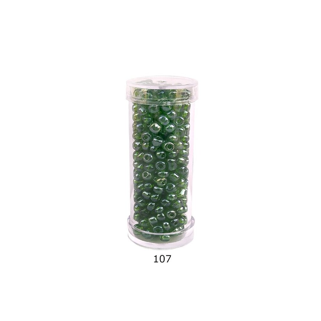 Stikla apaļas krelles 6/0 RainBow® plastmasas tūbiņā 25 g, krāsa 107 cena un informācija | Rotu veidošana, pērļošana | 220.lv