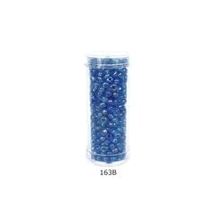 Stikla apaļas krelles 6/0 RainBow® plastmasas tūbiņā 25 g, krāsa 163B cena un informācija | Rotu veidošana, pērļošana | 220.lv