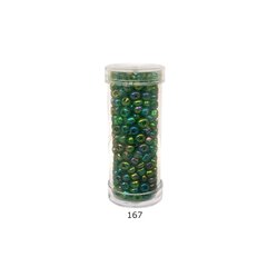 Stikla apaļas krelles 6/0 RainBow® plastmasas tūbiņā 25 g, krāsa 167 cena un informācija | Rotu veidošana, pērļošana | 220.lv