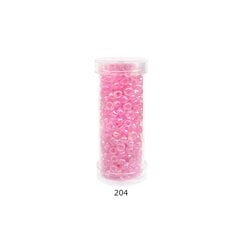 Stikla apaļas krelles 6/0 RainBow® plastmasas tūbiņā 25 g, krāsa 204 cena un informācija | Rotu veidošana, pērļošana | 220.lv