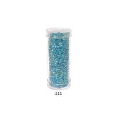 Stikla apaļas krelles 6/0 RainBow® plastmasas tūbiņā 25 g, krāsa 211 cena un informācija | Rotu veidošana, pērļošana | 220.lv