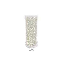 Stikla apaļas krelles 6/0 RainBow® plastmasas tūbiņā 25 g, krāsa 2201 cena un informācija | Rotu veidošana, pērļošana | 220.lv