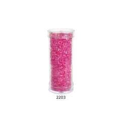 Stikla apaļas krelles 6/0 RainBow® plastmasas tūbiņā 25 g, krāsa 2203 cena un informācija | Rotu veidošana, pērļošana | 220.lv