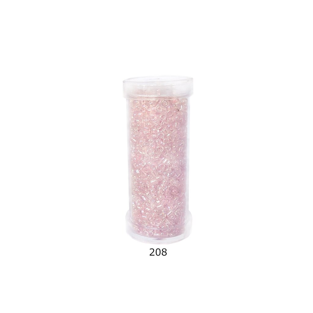 Stikla apaļas krelles 12/0 RainBow® plastmasas tūbiņā 25 g, krāsa 208 cena un informācija | Rotu veidošana, pērļošana | 220.lv