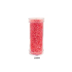 Stikla apaļas krelles 12/0 RainBow® plastmasas tūbiņā 25 g, krāsa 2204 cena un informācija | Rotu veidošana, pērļošana | 220.lv