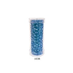 Stikla apaļas krelles 6/0 RainBow® plastmasas tūbiņā 25 g, krāsa 103B cena un informācija | Rotu veidošana, pērļošana | 220.lv