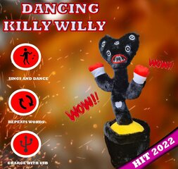 Mīksta dziedoša-dejojoša rotaļlieta Killy Willy (melna) 35 cm цена и информация | Мягкие игрушки | 220.lv