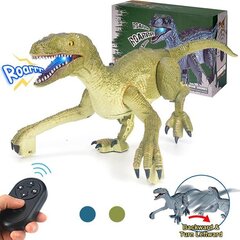 Dinozaurs Velociraptor ar tālvadības pulti, skaņas un gaismas efektiem cena un informācija | Rotaļlietas zēniem | 220.lv