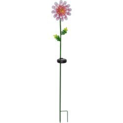 LED Āra gaismeklis uz saules baterijām 0,3W 15x81cm Pink Daisy cena un informācija | Āra apgaismojums | 220.lv