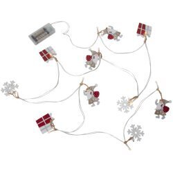 Lampiņu virtene uz baterijām 10 LED 2xAA 180cm Reinbek cena un informācija | Ziemassvētku lampiņas, LED virtenes | 220.lv