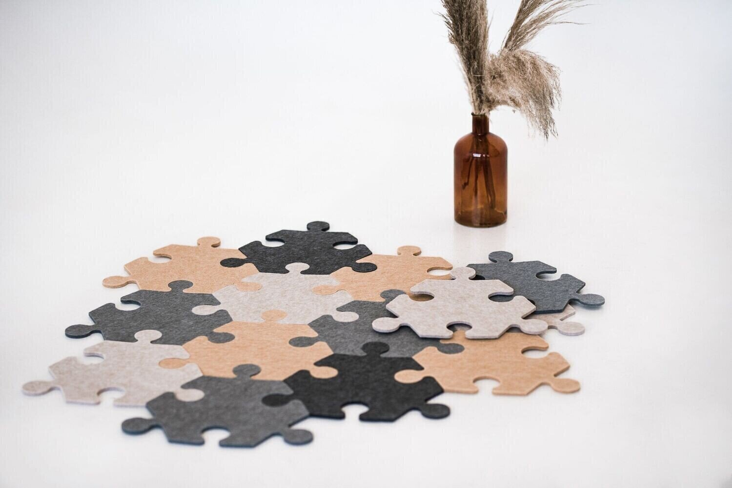 Saliekams poliestera filca paklājs Style Puzzle (14 daļu / 1.5m2) cena un informācija | Paklāji | 220.lv