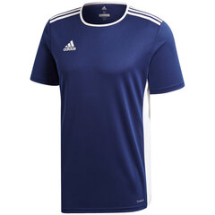 Bērnu T-krekls adidas Entrada 18 Jersey JUNIOR CF1036/CF1047, zils cena un informācija | Futbola formas un citas preces | 220.lv