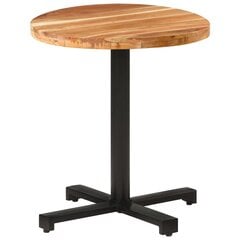 vidaXL bistro galds, apaļš, Ø70x75 cm, akācijas masīvkoks цена и информация | Кухонные и обеденные столы | 220.lv
