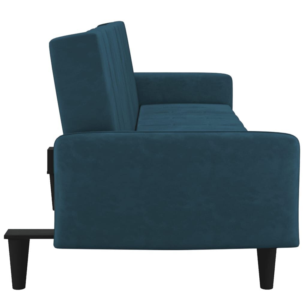 vidaXL 2-vietīga dīvāngulta, zils samts cena un informācija | Dīvāni | 220.lv