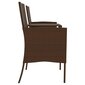 vidaXL divvietīgs dārza dīvāns ar galdiņu, PE rotangpalma, brūns цена и информация | Dārza krēsli | 220.lv