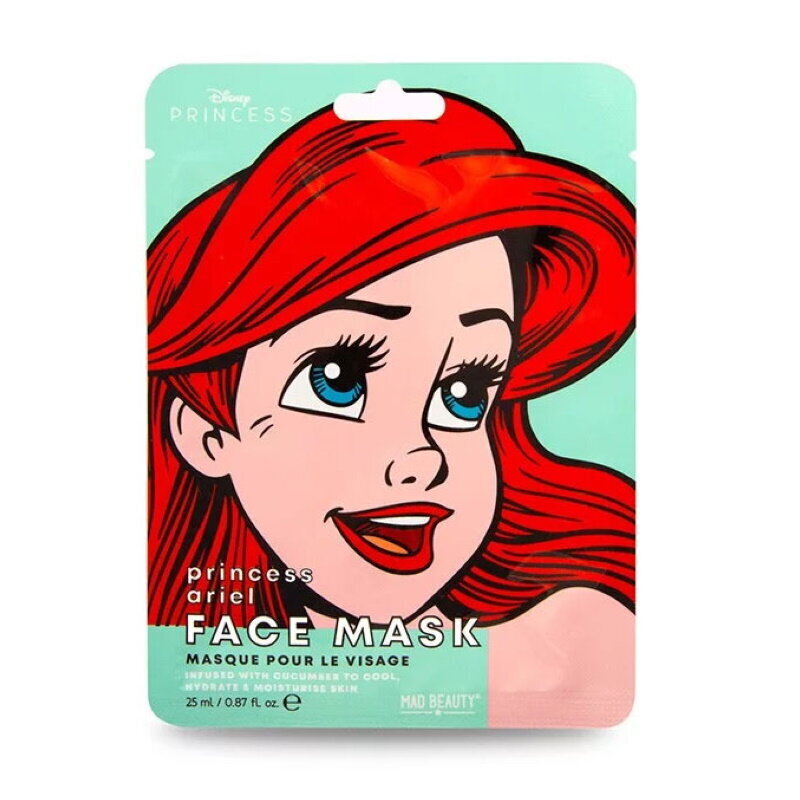 Mad Beauty Disney POP Princess Pēc Vasaras saules & baseina Bērnu mitrinoša joku sejas maska (1 gab. Ariel x25 ml) цена и информация | Bērnu kosmētika, līdzekļi jaunajām māmiņām | 220.lv
