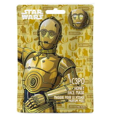 Mad Beauty Star Wars Pēc Vasaras saules & baseina Bērnu mitrinoša joku sejas maska (1 gab. C3PO Honey x25 ml) цена и информация | Косметика для мам и детей | 220.lv