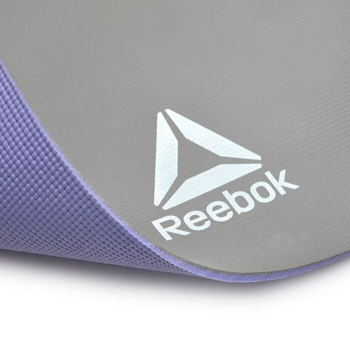 Jogas paklājiņš Reebok, divpusējs, 6 mm, violets/pelēks cena un informācija | Vingrošanas paklāji | 220.lv