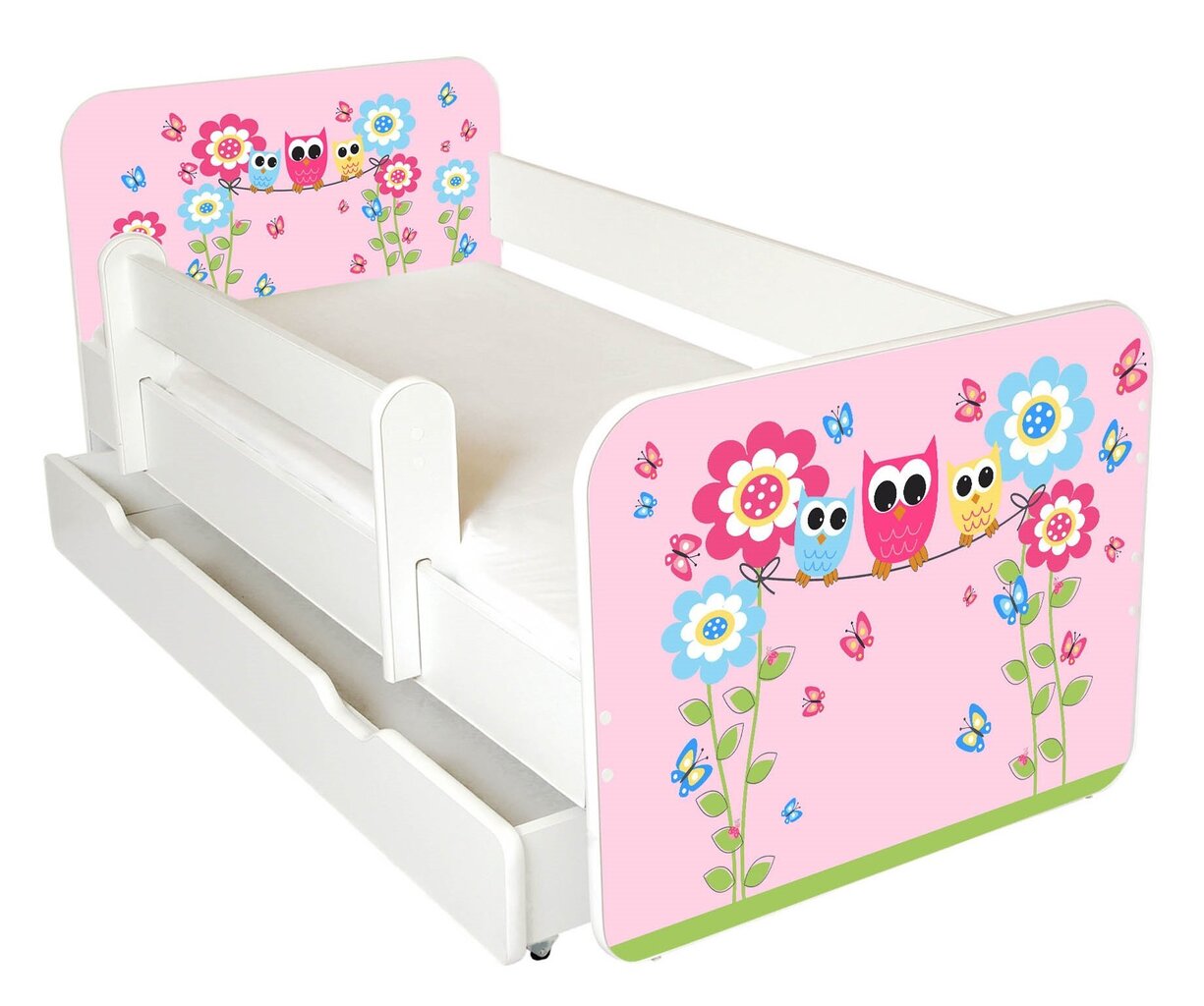 Gulta ar matraci, veļas kasti un noņemamu maliņu Ami 54, 140x70cm цена и информация | Bērnu gultas | 220.lv