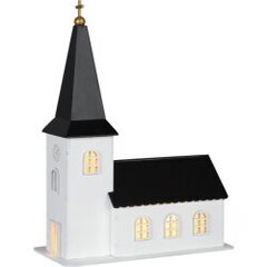 LED koka gaismas dekors baznīca balts AA 0,26W 25,5x35cm Churchill 650-00 cena un informācija | Sveces un svečturi | 220.lv