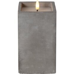 LED Vaska svece betona traukā uz baterijām pelēka AA 0,03W 9x16,5cm Flamme Cem 061-39 cena un informācija | Sveces un svečturi | 220.lv