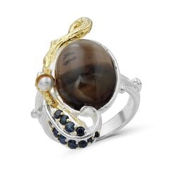 Серебряное (925) кольцо с драгоценными камнями, код F50230EU-58 цена и информация | Кольца | 220.lv