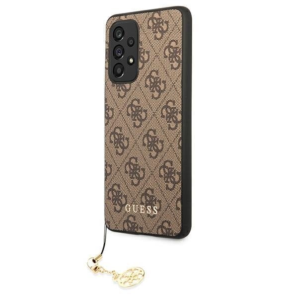 Original Guess 4G Charms Collection Hardcase maciņš Samsung Galaxy A53 5G, brūns cena un informācija | Telefonu vāciņi, maciņi | 220.lv