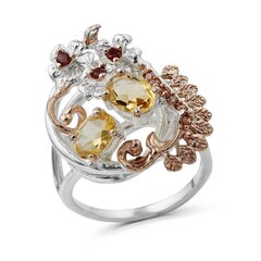 Серебряное (925) кольцо с драгоценными камнями, код F50236 цена и информация | Кольца | 220.lv