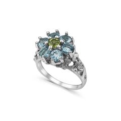 Серебряное (925) кольцо с драгоценными камнями, код F50155 цена и информация | Кольца | 220.lv