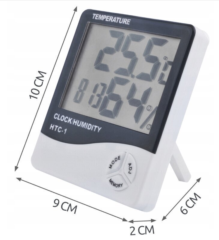 Bezvadu elektroniskais iekštelpu temperatūras un mitruma mērītājs ar pulksteni un kalendāru cena un informācija | Mitruma, temperatūras, pH, ORP mērītāji | 220.lv