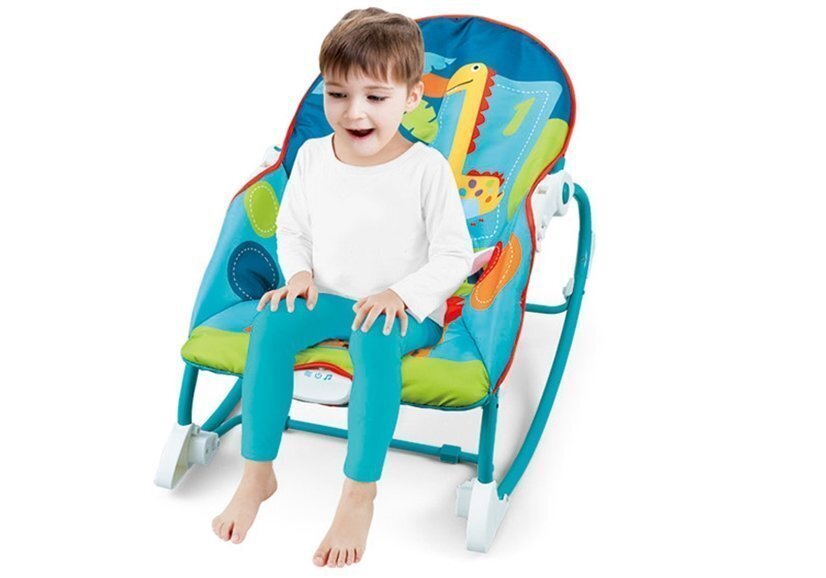 Bērnu sēdeklītis 2 vienā zilā krāsā cena un informācija | Bērnu šūpuļkrēsliņi | 220.lv