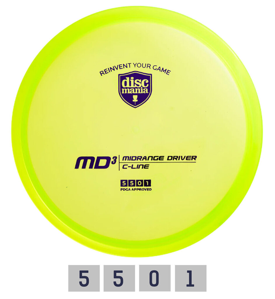 Disku golfa disks Midrange Driver C-LINE MD3 Green cena un informācija | Disku golfs | 220.lv